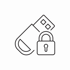 flash drive lock icon vector sign