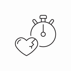 heart stopwatch timer clock icon vector sign