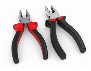 Obraz premium Pliers red and black color isolated on white background