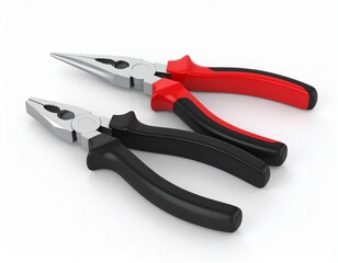 Obraz premium Pliers red and black color isolated on white background