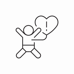 child with heart defect icon vector sign