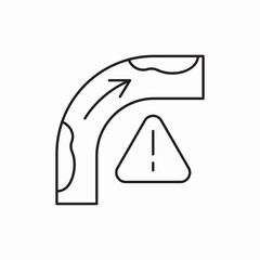 turn warning alert triangle icon vector sign
