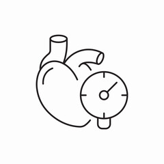 anatomical heart pumping blood icon vector sign