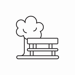 park bench icon vector sign