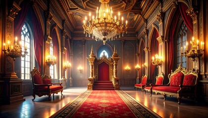 Obraz premium Regal Throne Room, Palace Interior