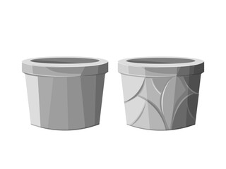 house flower plant pots isolated on transparent background. simple vector illustration clip art element.