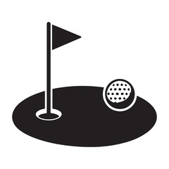 Golf course putting green silhouette vector illustration