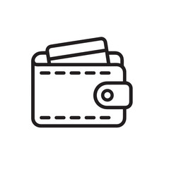 Minimalist Black and White Line Art of Leather Wallet with Buckle – Simple Fashion Accessory Icon