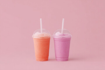 minimalistic design of fast food drinks on clean background featuring ultrabright colors and simple shapes © Ruta