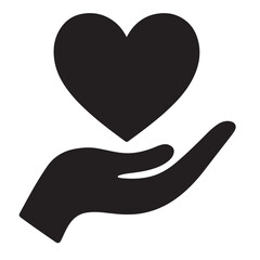 Hand holding heart charity kindness and donation design