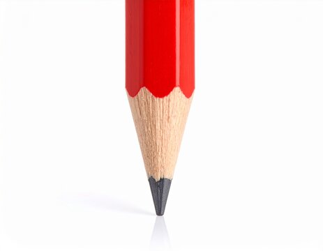 Red pencil isolated on white background - Powered by Adobe