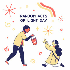 NATIONAL RANDOM ACTS OF LIGHT DAY vector illustration