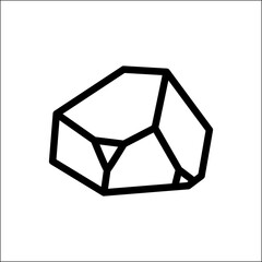Gypsum stone thin lined illustration. Minimalist quartz drawing, single sandstone silhouette