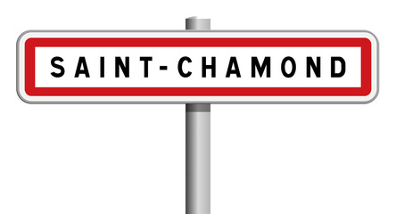 Panneau d'entrée Saint-Chamond, Loire, Auvergne-Rhône-Alpes