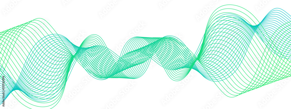 Poster abstract, digital-style background with series intertwined, flowing waveforms made of smooth, fine a