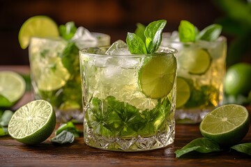 Refreshing Mint Mojito with Lime - Perfect Summer Drink for Parties and Gatherings