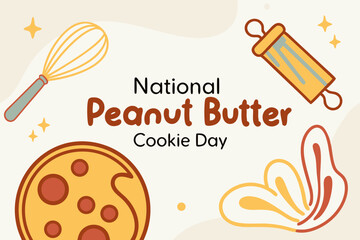 NATIONAL PEANUT BUTTER COOKIE DAY vector illustration