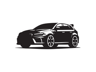 Obraz premium Classic Car Silhouette with Retro Styling – Travel, Road Trip, and Freedom Concept.