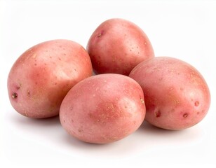 Red potatoes isolated on white background 