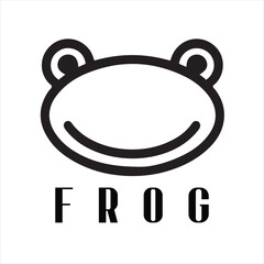 Fototapeta premium A frog logo design icon flat and silhouette style vector minimal art illustration on a white background 