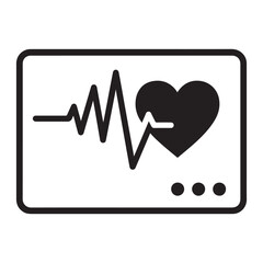 Medical heart monitor icon cardiology symbol and ekg line