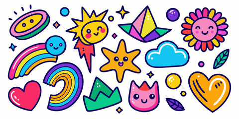 Kids Fun Elements Vector Set