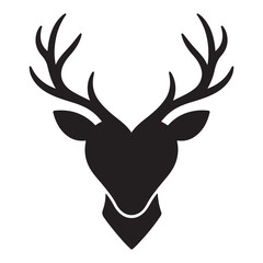 Heart shaped deer head with antlers banner advertisement design