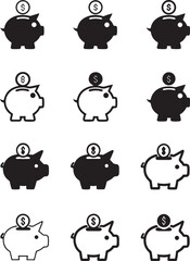 set of piggy bank