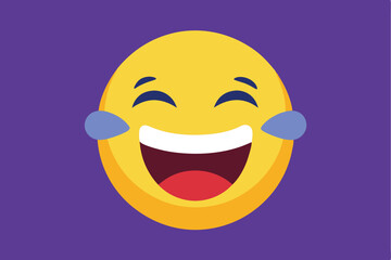 Fototapeta premium Crying laughing emoji vector illustration