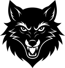 wolf head vector, angry  Wolf Mascot tattoo stock illustration