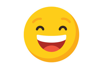 Smiling face emoji vector illustration on white background