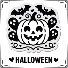 Vector halloween pumpkin face illustration design