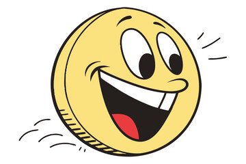Classic smiling face emoji vector illustration