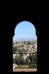 Fototapeta premium View from an ancient window of the Alhambra at Granada, Spain