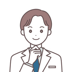 納得する白衣の男性のイラスト