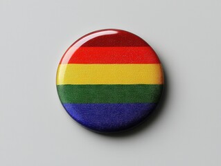 pride month concept, Button with rainbow stripes representing pride and diversity.