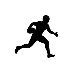 Rugby Player Silhouette Isolated on Transparent Background