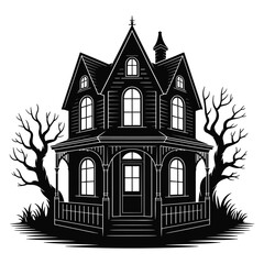An old house sketch is a vector illustration of a residential building, showing its exterior architecture with a roof and windows, a symbol of home design