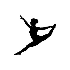 Gymnast Silhouette Isolated on Transparent Background