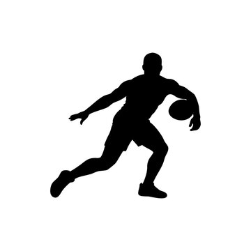 Gaelic Footballer Silhouette Isolated on Transparent Background