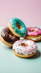 colorful donuts with sprinkles
