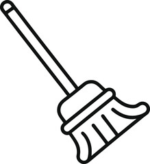 mop outline icon on transparent background 