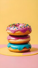 stack of colorful donuts