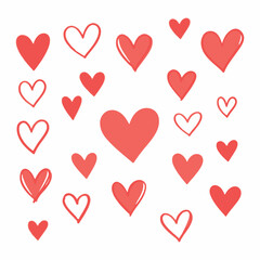 Seamless romantic pattern with red hearts, a loving symbol for Valentine's Day