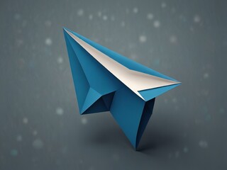 Abstract 3d paper airplane illustration against a soft background symbolizing travel and progress