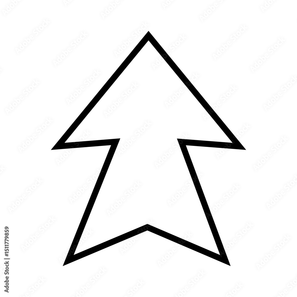 Poster up arrow vector web icon. scroll illustration sign. direction symbol. arrow logo. up web symbol.