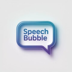 Blue gradient speech bubble icon on a white background representing communication and messaging