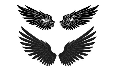 Obraz premium Elegant black wings design perfect for logos branding and tattoo designs a scalable graphic resource for creative projects