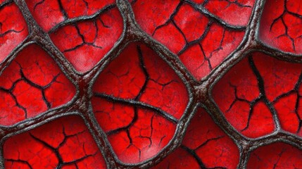 Macro shot of a red flower petal showing veins and subtle textures