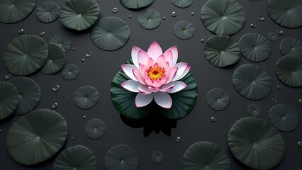 A single pink lotus in the lake